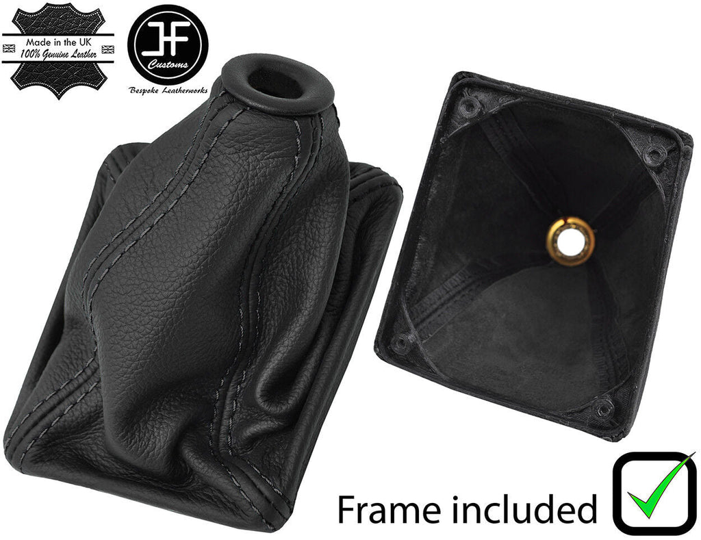 BLACK STITCH LEATHER GEAR GAITER WITH PLASTIC FRAME FITS VW CORRADO 1988-1995