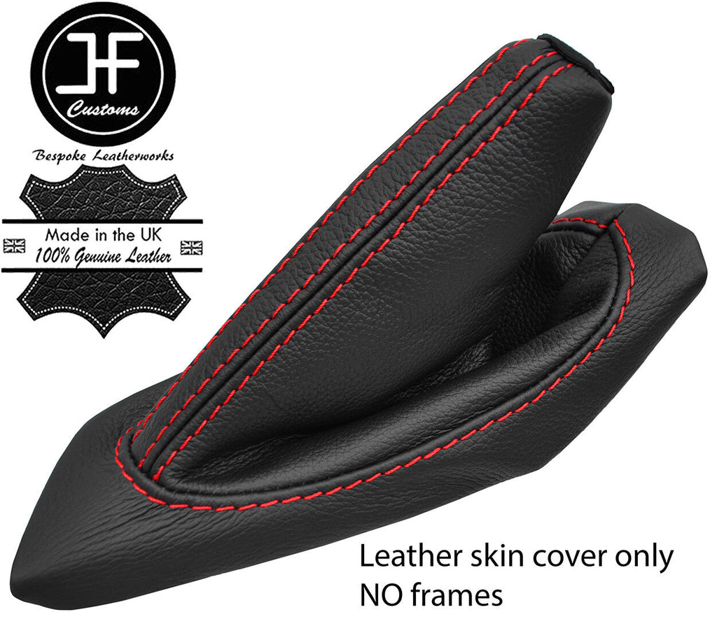 RED STITCH TOP GRAIN LEATHER HANDBRAKE GAITER FITS PEUGEOT RCZ 09-16 STYLE 2