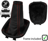 RED STITCH LEATHER GEAR GAITER+PLASTIC FRAME FITS CHEVROLET TACUMA 05-08