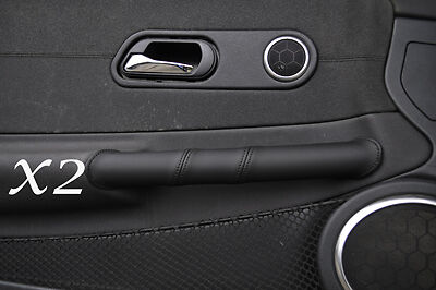 BLACK STITCH FITS CHRYSLER CROSSFIRE 2003-2007 2X DOOR HANDLE LEATHER COVERS