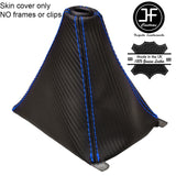 BLUE STITCH CARBON FIBER VINYL GEAR GAITER FITS HONDA CIVIC & TYPE R 89-00
