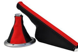 FITS AUDI TT MK1 BLACK RED GEAR HANDBRAKE GAITERS LEATHER CUSTOM NEW MADE IN UK