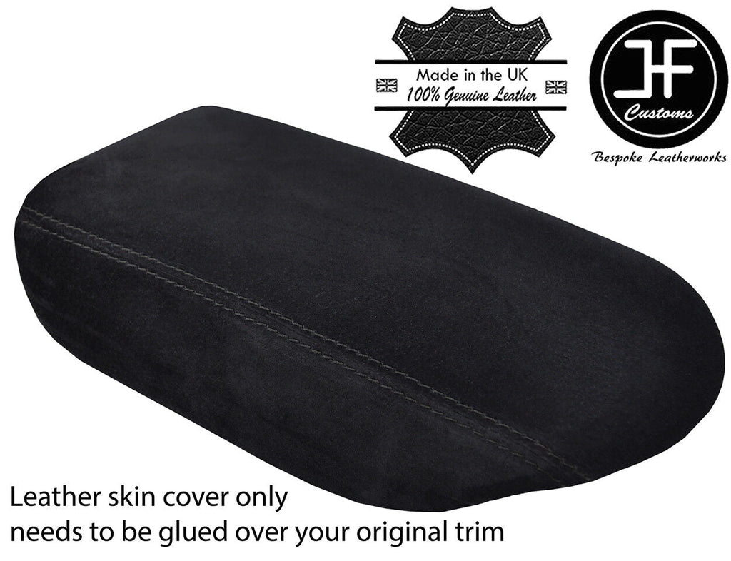 BLACK STITCH REAL SUEDE ARMREST LID COVER FITS GT-R R35 2009-2017 CUSTOM NEW