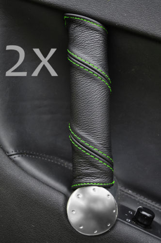 FITS AUDI TT MK1 98-06 2X DOOR HANDLE COVERS LTHR L GREEN ST CUSTOM NEW