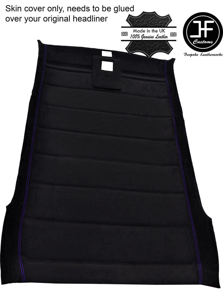 PURPLE STITCH ROOF HEADLINER LUXE SUEDE COVER FOR VW GOLF MK2 JETTA 83-92 5 DOOR