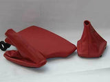 FITS BMW E36 E46 GEAR HANDBRAKE ARMREST COVER SET D RED MADE IN UK
