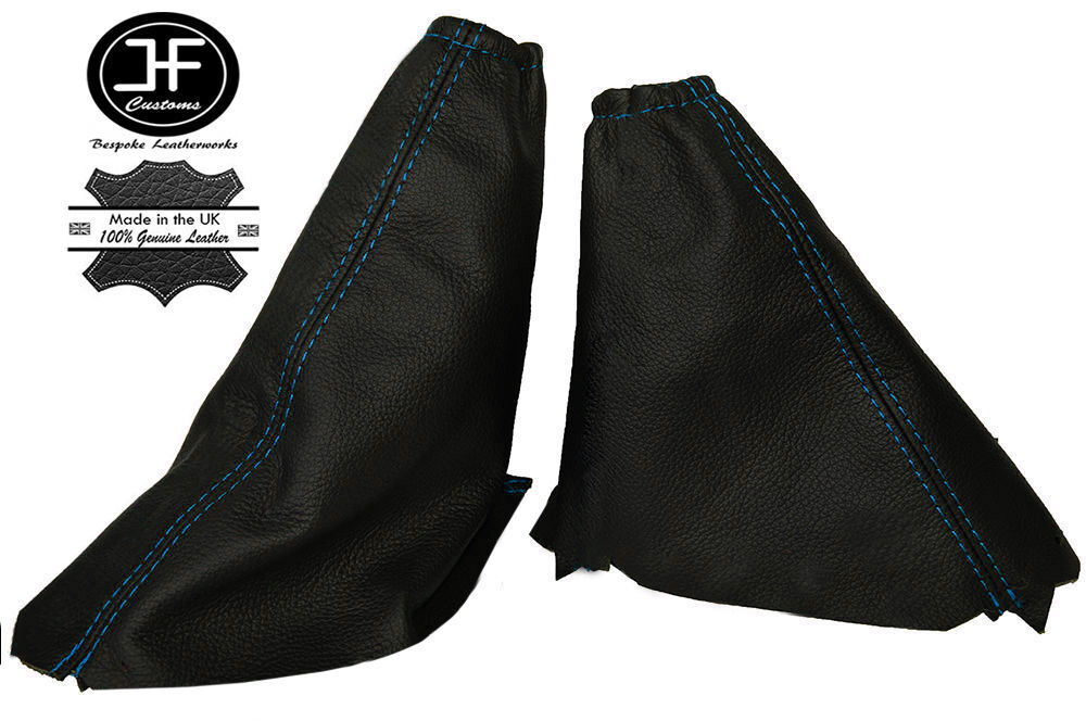 BLUE STITCH LEATHER GEAR & HANDBRAKE GAITER SET FITS FORD FOCUS MK1 98-04