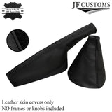 BLACK REAL LEATHER GEAR HANDBRAKE GAITER SET FOR AUDI TT MK1 1998-2006