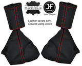RED STITCH 2X FRONT SEAT BELT & SLEEVE LEATHER COVERS FITS BMW E39 96-03