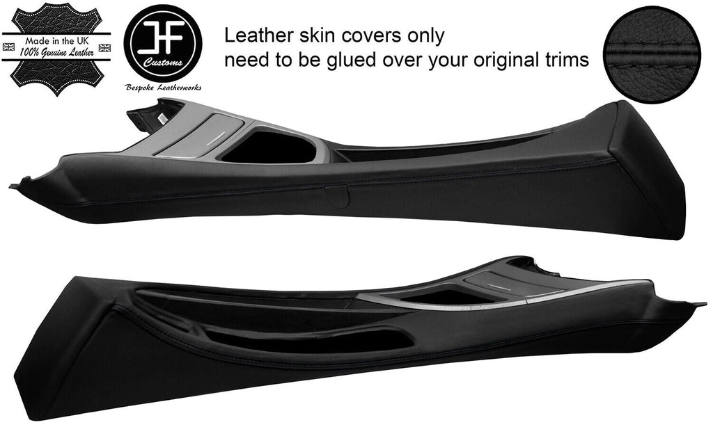 BLACK STITCH CENTRE CONSOLE TUNNEL REAL LEATHER COVER FOR BMW 1 E81 E82 E87 E88