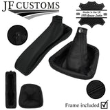 BLACK STITCH LEATHER GEAR HANDBRAKE +PLASTIC FRAMES FITS ALFA ROMEO 156 03-06