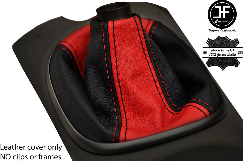 RED & BLACK LEATHER GEAR GAITER FITS HONDA INTEGRA DC5 2002-2006 CUSTOM NEW