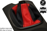 RED & BLACK LEATHER GEAR GAITER FITS HONDA INTEGRA DC5 2002-2006 CUSTOM NEW