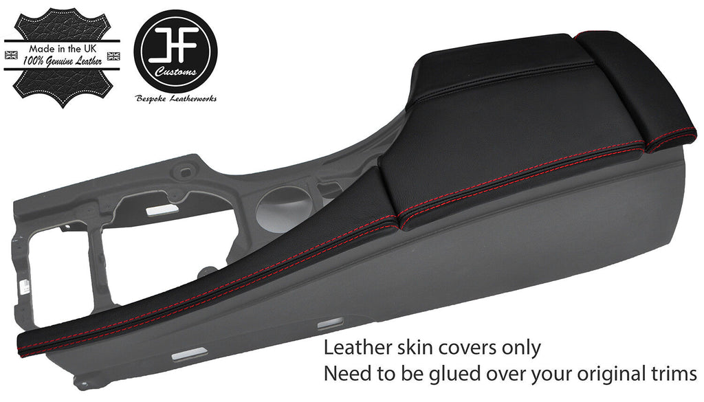 RED STITCH CENTER TRIM+ARMREST LEATHER COVER FOR BMW 5 SERIES E60 E61 03-11