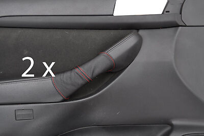 red stitching FITS TOYOTA AVENSIS 2003-2008 2X DOOR HANDLE LEATHER COVERS