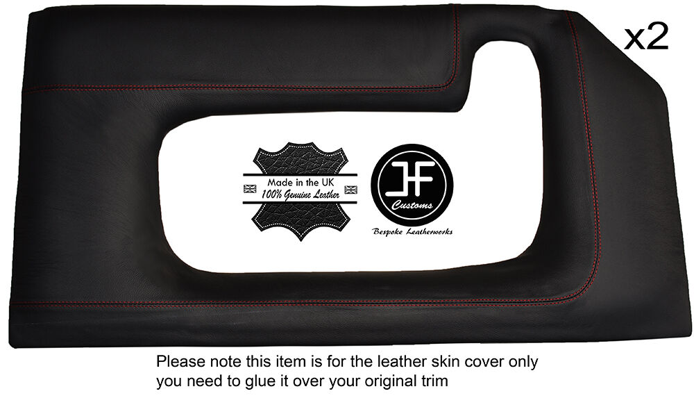 RED STITCHING 2X OUTER DOOR CARD TRIM LEATHER COVERS FITS TVR 3000M 3000 M