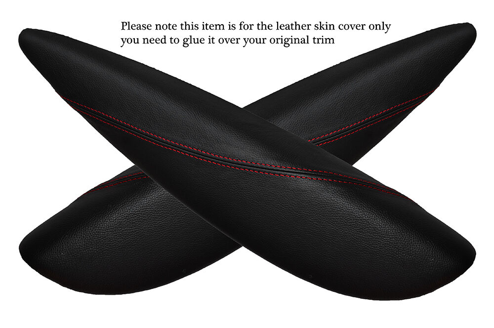 RED STITCH 2X DOOR PANTHERS LEATHER SKIN COVER FITS BMW MINI COOPER R56 07-14