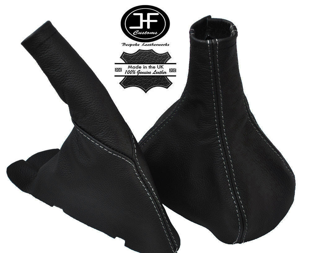 WHITE STITCH LEATHER GEAR & HANDBRAKE GAITER FOR VAUXHALL OPEL VECTRA B 96-02