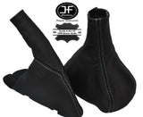 WHITE STITCH LEATHER GEAR & HANDBRAKE GAITER FOR VAUXHALL OPEL VECTRA B 96-02