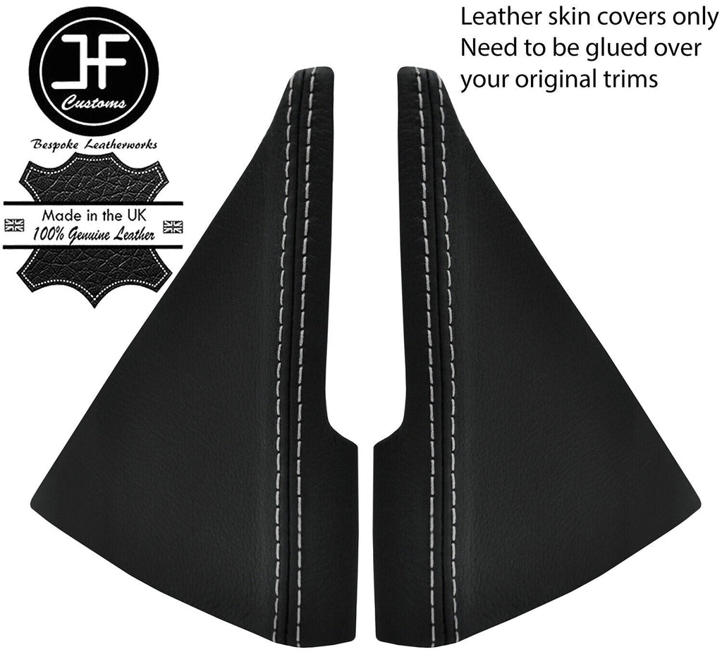 GREY STICH 2X TRIANGLE CONSOLE SIDE TRIM LEATHER COVER FOR MAZDA MX5 MK3 05-08