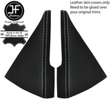 GREY STICH 2X TRIANGLE CONSOLE SIDE TRIM LEATHER COVER FOR MAZDA MX5 MK3 05-08