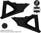 BLACK STITCH 2X REAR C PILLAR LEATHER COVERS FOR SEAT LEON MK2 1P 2005-2011