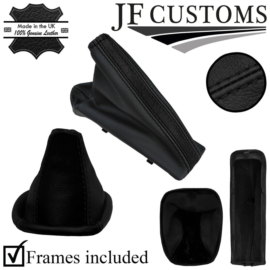 BLACK LEATHER GEAR + HANDBRAKE + FRAMES FOR VAUXHALL OPEL CORSA D 06-14