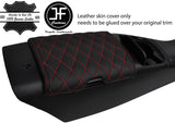 RED DIAMOND STITCH REAL LEATHER ARMREST LID COVER FOR MAZDA MX5 MK2 1998-2005