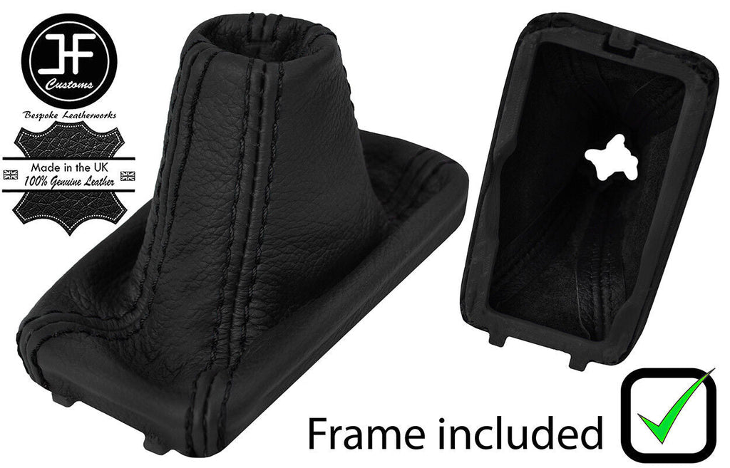 BLACK STITCH LEATHER AUTOMATIC GEAR GAITER PLASTIC FRAME FOR VOLVO XC90 15-19