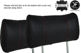 RED STITCHING 2X FRONT HEADREST LEATHER COVERS FITS FORD CAPRI MK3 1978-1986