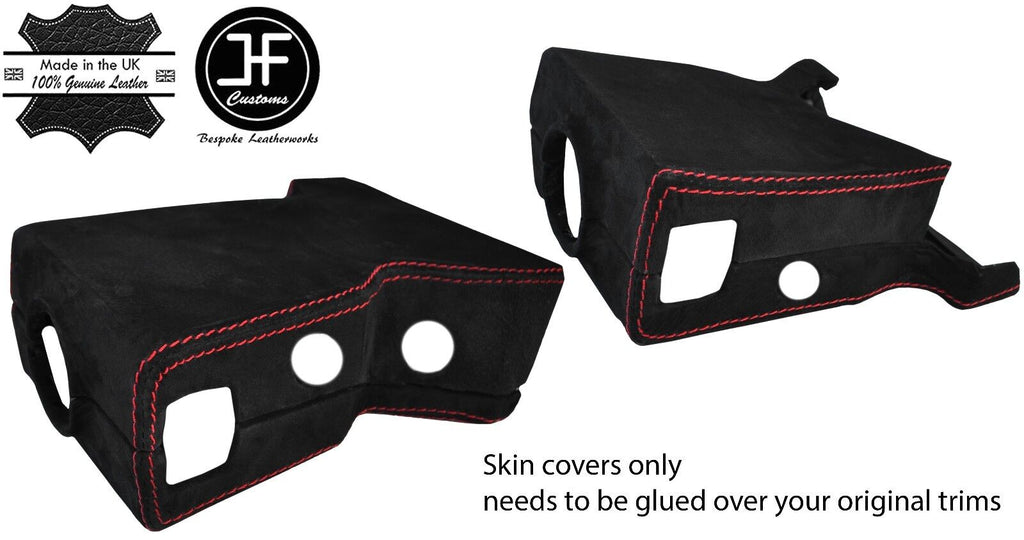 RED STITCH STEERING SHROUD SUEDE COVER FITS LAND ROVER DEFENDER 90 110 83-06