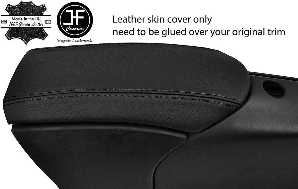 BLACK STITCH REAL LEATHER ARMREST LID COVER FOR PORSCHE 986 BOXSTER CARRERA 996