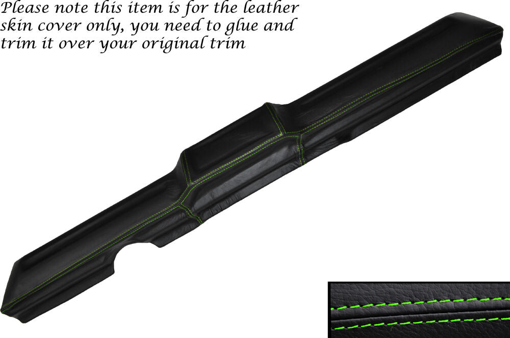 GREEN STITCH LOWER DASH LEATHER SKIN COVER FITS VW GOLF 1 MK1 JETTA CUSTOM NEW