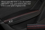 RED STITCH 2X FRONT DOOR ARMREST SKIN COVERS FITS AUDI A4 B8 2007-2013