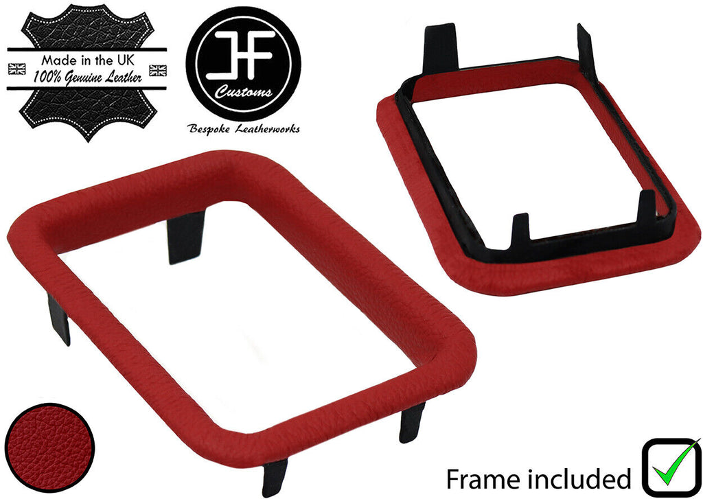 DARK RED LEATHER AUTOMATIC GEAR TRIM SURROUND PLASTIC FRAME FOR MERCEDES SL R129