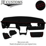 RED STITCH SUEDE+LEATHER COVERS FOR FORD MUSTANG 05-09 COUPE INTERIOR KIT