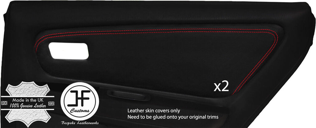 RED STITCH 2X REAR DOOR CARD TRIM LEATHER COVER FOR TOYOTA JZX 100 CHASER