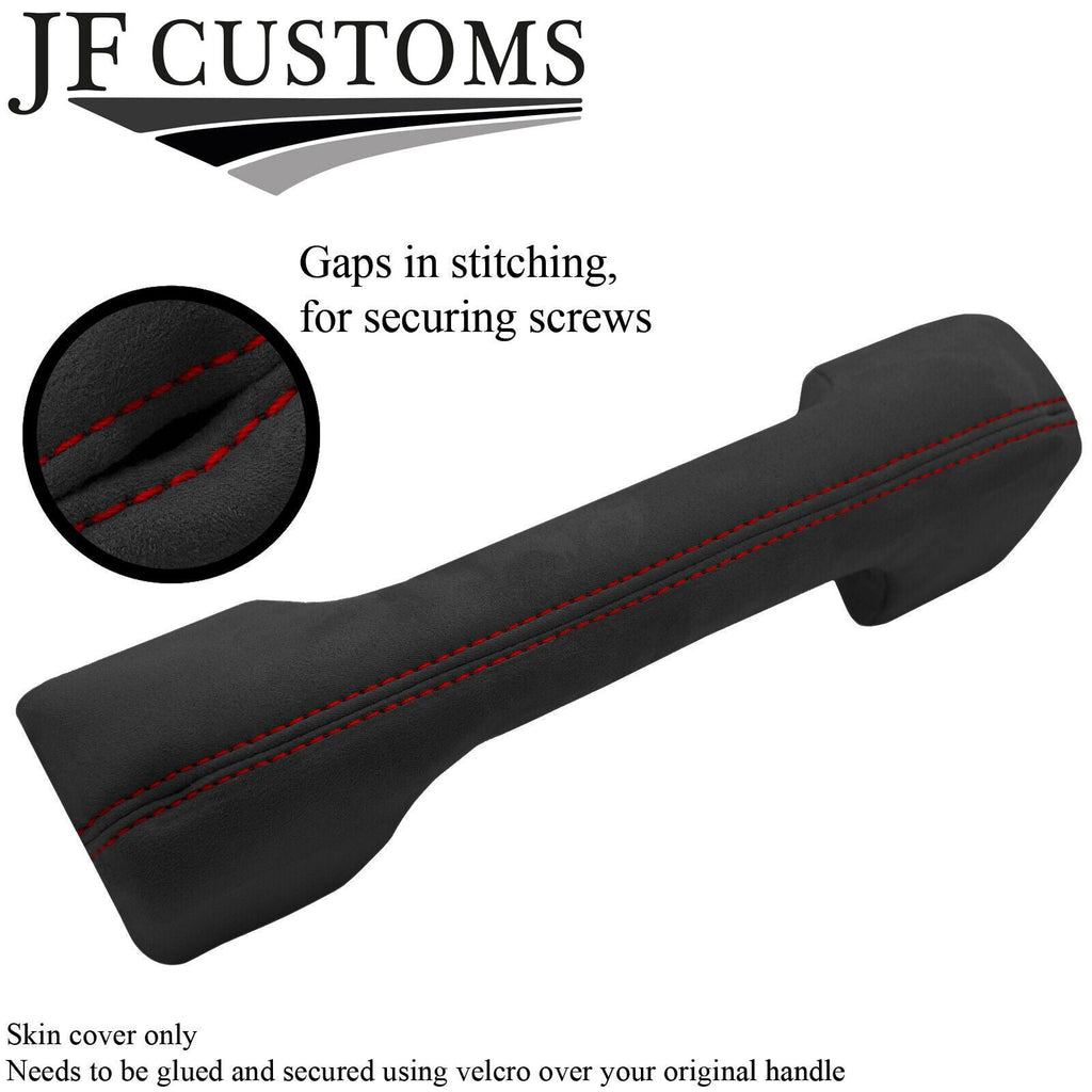 RED ST FULL DASH HANDLE DARK GREY SUEDE COVER FOR LAND ROVER DEFENDER 07-16