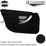 BLACK STITCH 2X FRONT DOOR CARD TRIM + ARMREST COVER FOR BMW F30 11-18 SALOON