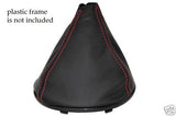 FITS FIAT 500 ABARTH GEAR GAITER SHIFT BOOT BLACK REAL LEATHER RED STITCHING