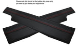 RED STITCH 2X CENTER CONSOLE SIDE TRIM SKIN COVERS FITS NISSAN GT-R R35 09-15