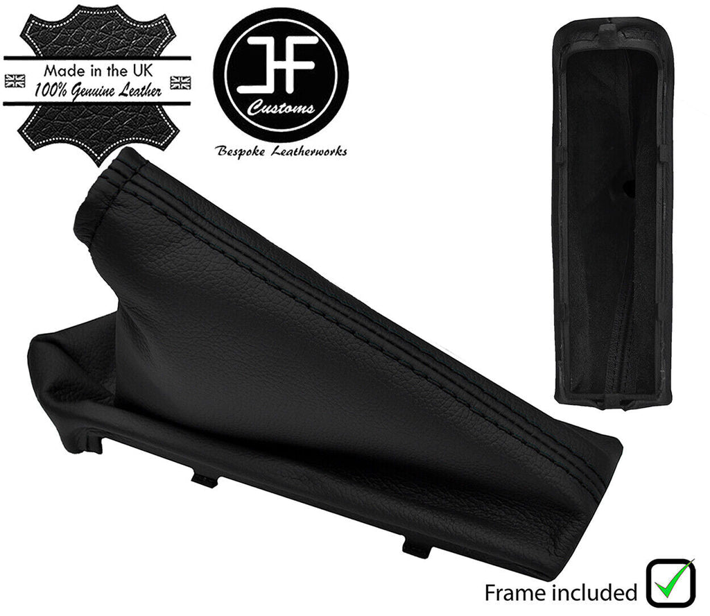 BLACK STITCH LEATHER HANDBRAKE +PLASTIC FRAME FITS VAUXHALL CORSA E 2014-2017