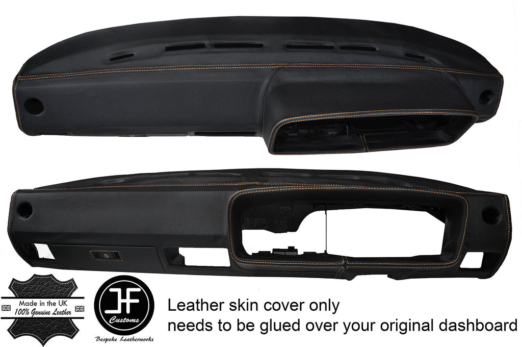 TAN STITCHING DASH DASHBOARD REAL LEATHER COVER FITS VW GOLF MK1 JETTA EARLY
