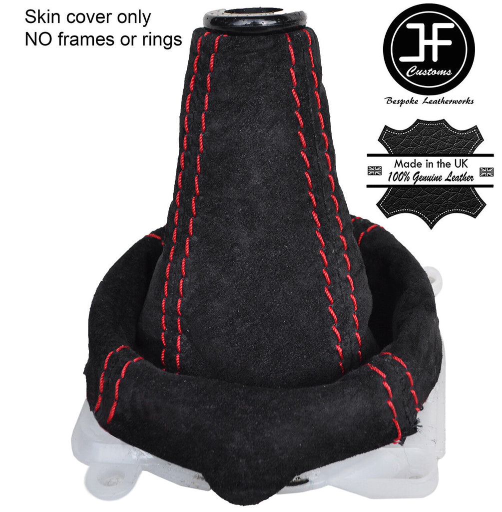 RED STITCH 5 SPEED SUEDE MANUAL GEAR GAITER FOR MITSUBISHI LANCER EVO 7 8 9