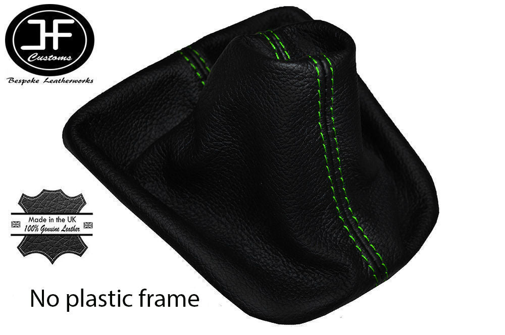 GREEN STITCH MANUAL LEATHER GEAR GAITOR GAITER FITS RENAULT CLIO II MK2 97-05