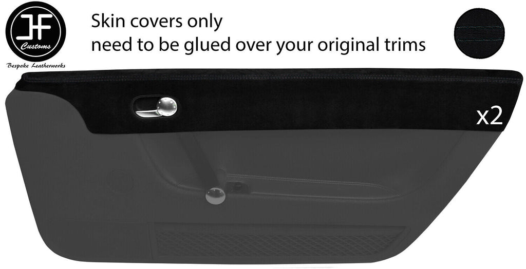BLACK STITCH 2X UPPER TOP DOOR CAPPING SUEDE COVERS FITS AUDI TT MK1 98-06