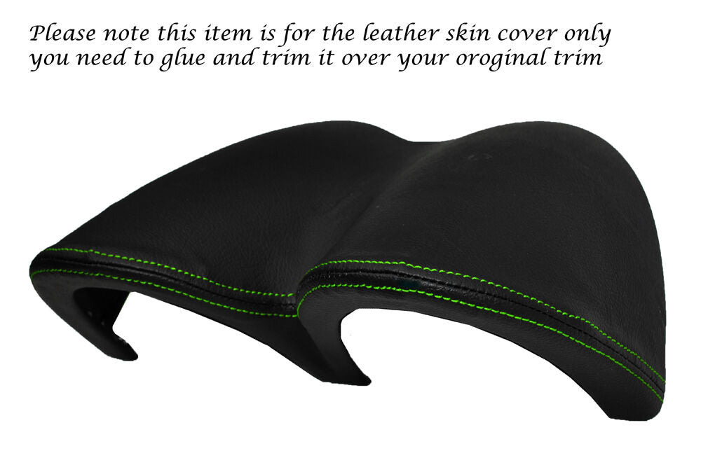 GREEN STITCH SPEEDO HOOD SURROUND LEATHER SKIN COVER FITS VW LUPO 1998-2005