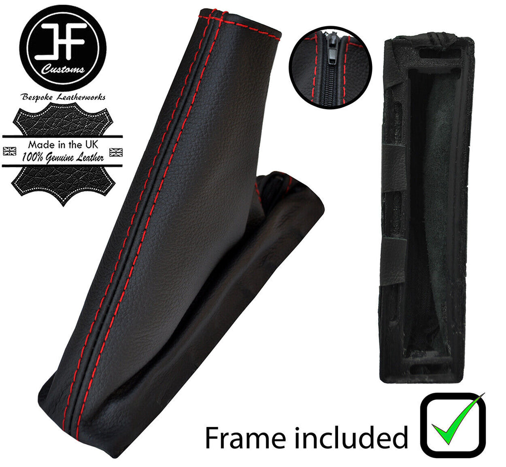 RED STITCH REAL LEATHER HANDBRAKE+ PLASTIC FRAME FOR DODGE NITRO 2007-2012