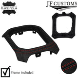 DARK RED STITCH LEATHER GEAR SURROUND COVER + FRAME FITS JEEP RENEGADE 14-19