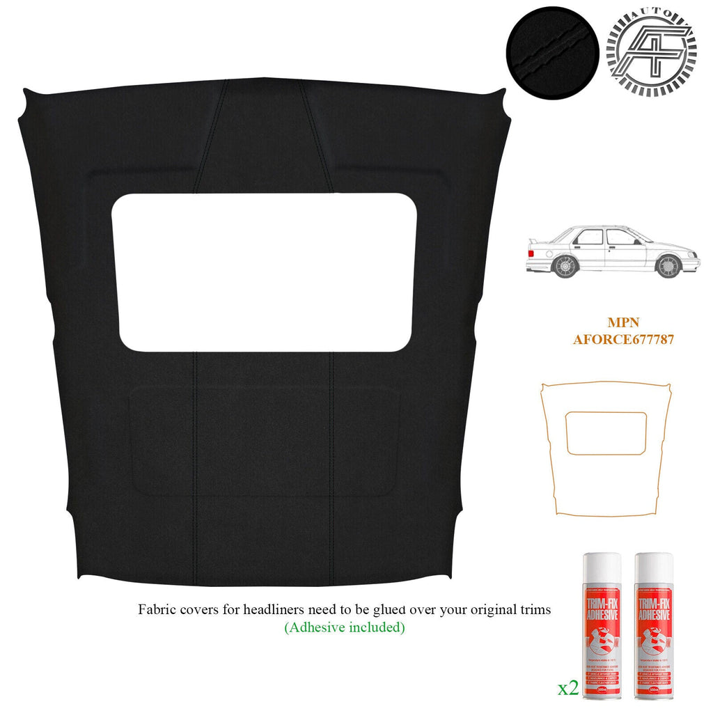 LUXE SUEDE HEADLINER WITH SUNROOF COVER FITS FORD SIERRA COSWORTH SAPPHIRE